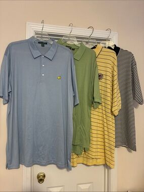 Lot of 4 Men’s XXL Short Sleeve Stripe Polo shirts
